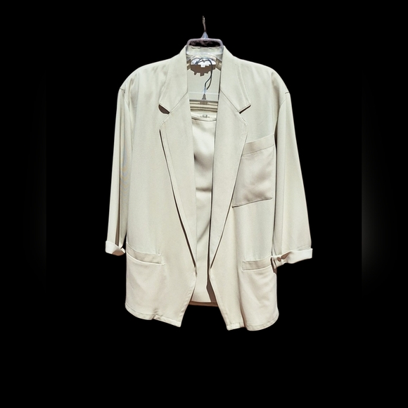 Vintage Jones NY 2 piece suit career professional blazer pencil skirt sage green - Picture 1 of 16